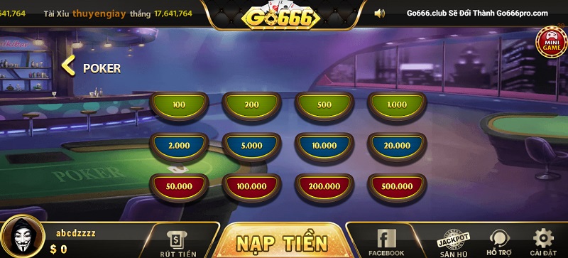 Chơi game bài Poker với mức tiền cược từ bé đến lớn