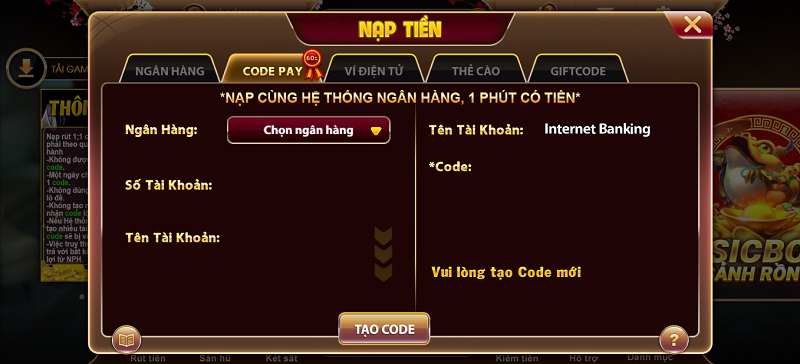 Hình thức nạp tiền Code Pay mới lạ, thuận tiện khi sử dụng