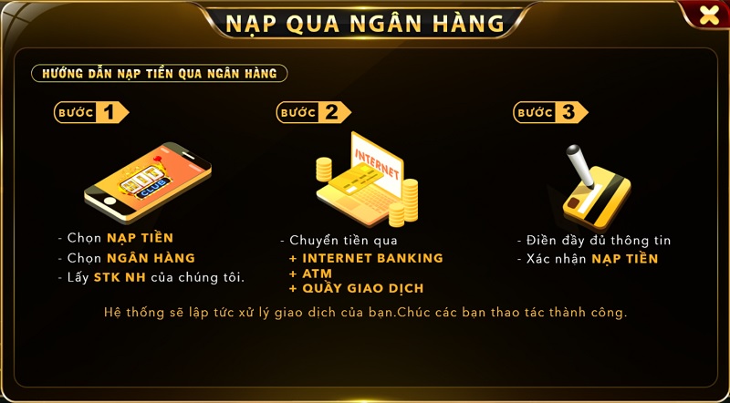 Quá trình thực hiện nạp tiền cược online an toàn