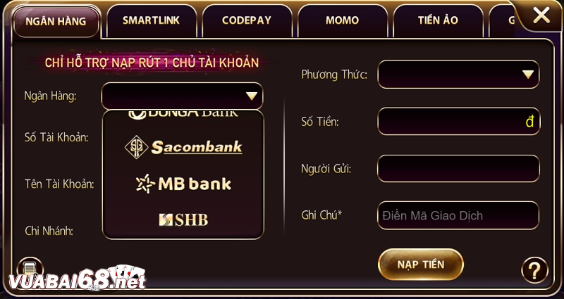 Nạp tiền chơi game đổi thưởng đơn giản và tiện lợi